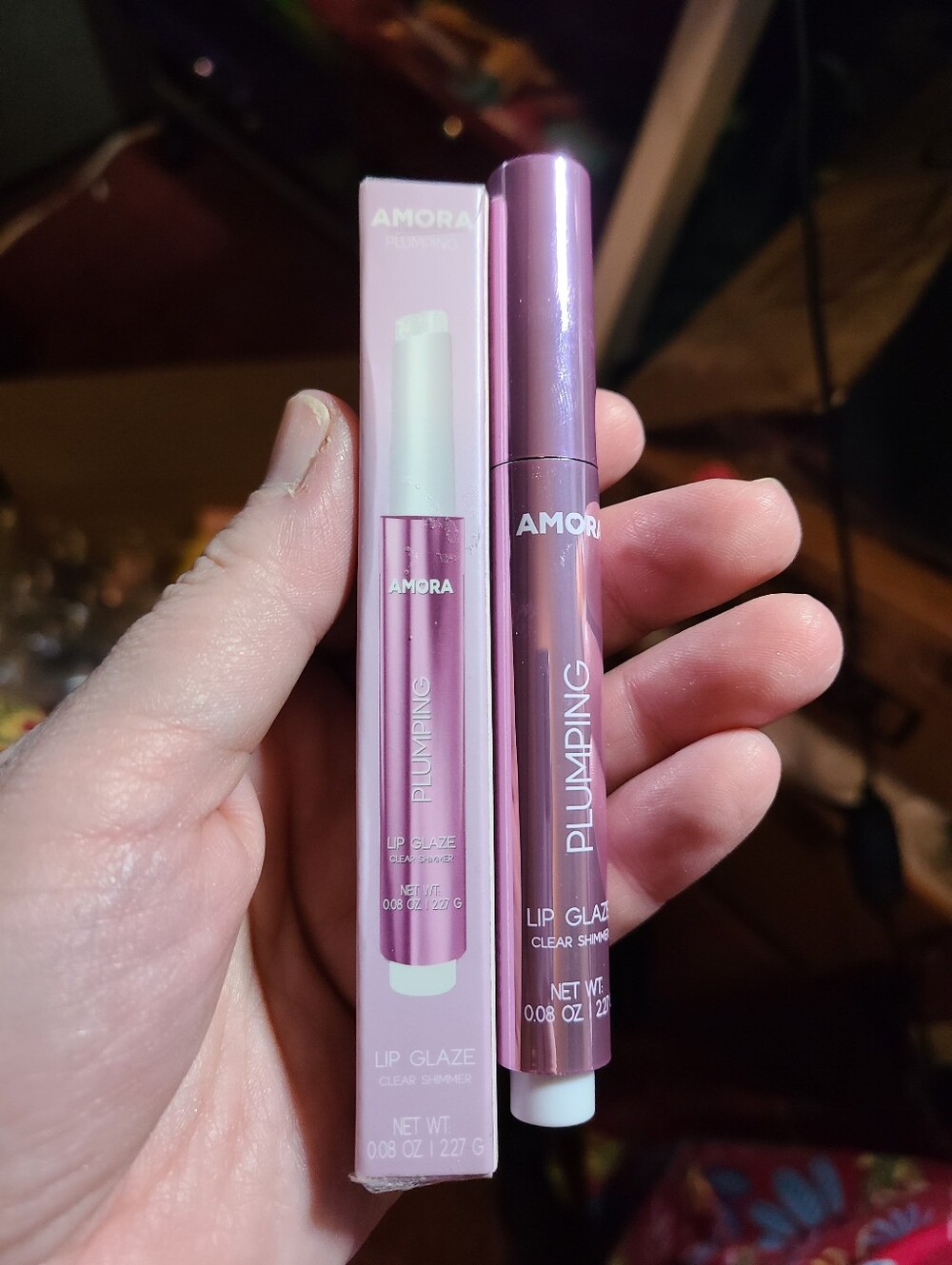 Amora Plumping Lip Glaze - Shimmery Pink